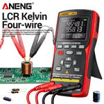 LinkMejor LM06 LCR Meter High Precision Capacitance Inductance Resistance Tester 2.8 Inch TFT Screen Portable Rechargeable 100KHz Test Frequency Professional Electrician Tool