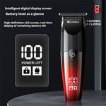LinkMejor MS-5066 Professional Hair Clipper 7200RPM Motor 800mAh Battery Cordless USB Recharge R-Shaped Blade Digital Display Adjustable Comb Trimmer