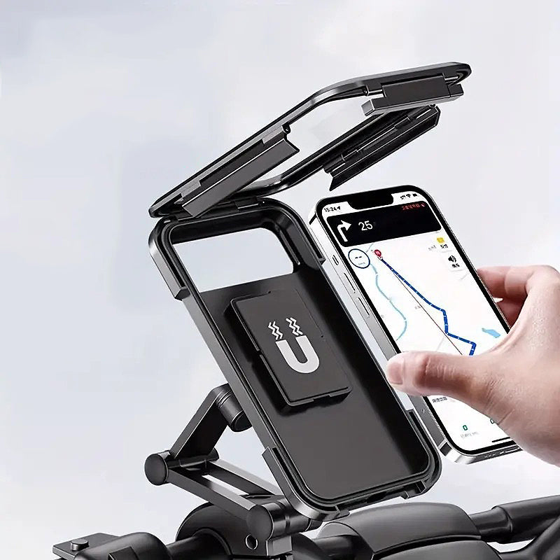 LinkMejor Universal Waterproof Bike Phone Bracket Navigation GPS Support 360° Adjustable Touch Screen Shockproof Bicycle Holder for 4.7-7.2 inch Phones MTB Bike Road Bike