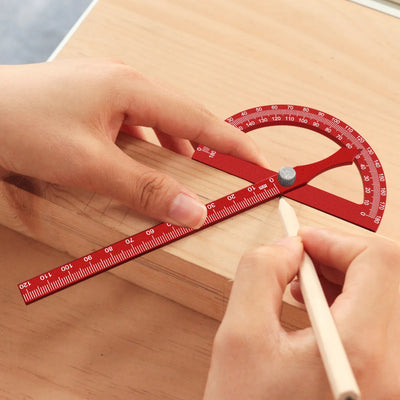 LinkMejor Adjustable Aluminum Alloy T Shaped Angle Ruler Protractor Metric Scale Laser Engraved Woodworking Measurement Tool Accurate Angle Positioning
