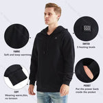 LinkMejor HS05B Smart Heated Sweatshirt 5 Heating Areas Quick Heating USB Rechargeable Washable Safety Fashion Oversize Jacket for Winter Outdoors Keep Warm