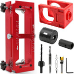 Door Hinge Jig Aluminum Alloy Hinge Drilling Fixture For 2-1/2 Inch To 5 Inch Mortises Woodworking Installation Tool