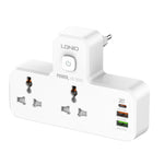LinkMejor SC2311 Power Socket Universal 2 Outlets 20W PD QC3.0 3USB Wall Charger Power Strip Adapter Multiple Plug Expander