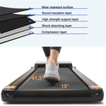 [USA Direct] FYC JK30F-9 Under Desk Treadmill 2.5HP Power Motor 6km/h Max Speed 100KG Weigh Capacity APP Control bluetooth Music LED Display Installation-free Running Fitness for Home Gym Workouts