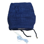 LinkMejor 2 In 1 Electric Heating Hat Scarf Rechargeable Thermal Washable Hat Soft Knitted Winter Warm Scarf for Head Neck