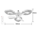 Elfeland 3/4-Head E27 LED Crystal-Inspired Ceiling Fan Light 3 Color Temperature 2/4H Timer 3 Levels Speed Adjustable Fan Lamp Remote Control for Indoor Rooms