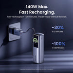 Vention FKV 200W 90Wh 25000mAh Smart Display Power Bank Come with 2USB-C Cables External Battery Power Supply with 3 Inputs & 4 Outputs Support PD QC PPS UFCS Fast Charging for iPhone 17 17Pro 16 Pro Max 15 14 13 for Huawei Mate XTs for OPPO for VIVO
