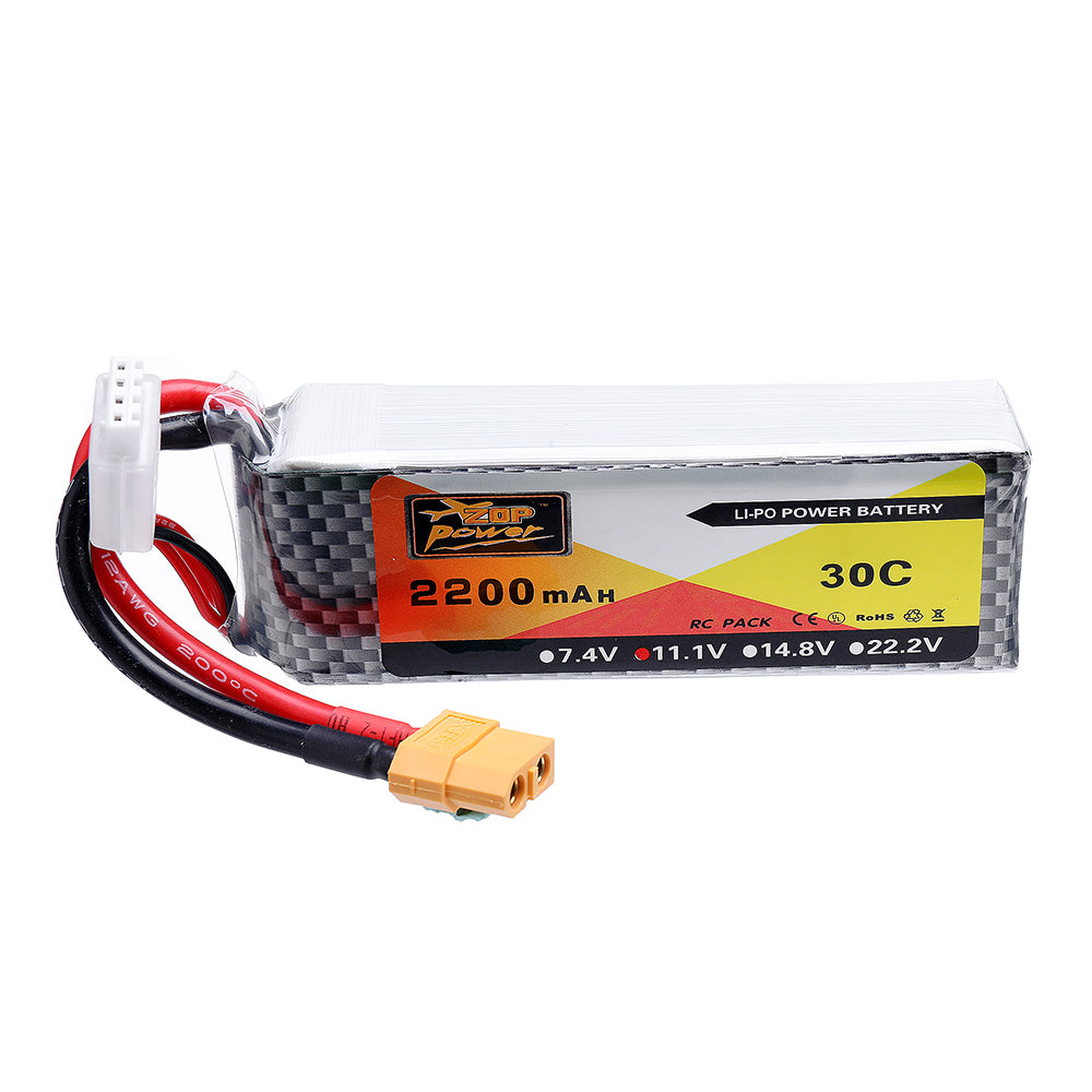 LinkMejor 11.1V 2200mAh 30C 3S Lipo Battery XT60 Plug