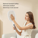 Electric Mosquito Swatter with Electronic Digital Screen Electric Exterminator Fly Swatter Detachable Handheld Auto Swat Mode Type-C Rechargeable