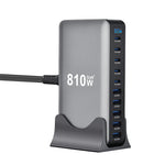 [GaN Tech] Bakeey YMX-810W 810W 10-Port USB PD Charger with Digital Display 5USB-A+5USB-C PD QC Fast Charging Desktop Charging Station EU Plug for iPhone 17 17Pro 16 Pro Max 15 14 for Samsung Galaxy W26 for Xiaomi 17pro for OPPO
