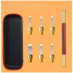 Woodworking Stone Knife Carbide Engraving Chisel Set with Split Stamp Knife with a Portable Bag for Seal Engraving Stone Letters