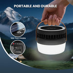 LinkMejor Outdoor Solar Fan Light Portable Rechargeable Hanging Lamp USB Rechargeable Folding Camping Lights Easy to Use