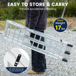 LinkMejor Portable Car Ramp Aluminum Alloy with Adhesive Gloves Straps Fasteners