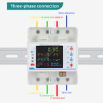 LY-3PN100A Guideway Three-phase WiFi Reclosing Protector Over Under Voltage Protection Current Limiting Leakage Protection Tuya WiFi Control Large LCD Screen Smart Home Breakers