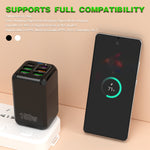 150W 6-Port 4USB+2PD Multi-port 5V 2.4A Fast Charger Wall Charger Adapter EU Plug for iPhone 13 14 14Pro for Redmi K60 for Huawei Mate50 for Samsung Galaxy S23