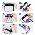 Fonken IPX8 Waterproof Phone Case with Lanyard Full Touch Screen Clear Dry Bag for Up to 6.5 Inch Phones Swimming Beach Snorkeling Underwater Photography Protection