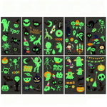 10-Sheet Glow in The Dark Halloween Tattoo Stickers Ghost Pumpkin Fluorescent Temporary Body Stickers for Halloween Nighttime Parties Carnival & Festive Events