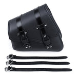 Motorcycle Saddlebags 3 Quick Release Buckle Black PU Leather Waterproof Universal
