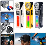 T130 Motion Sensor Multifunction LED Headlamp with Digital LCD Display Dual Light Source Magnetic Attraction Waterproof Work Lamp for Camping Hiking Cycling