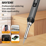 15 in 1 Rayenr Digital Soldering Iron 60W Temperature Control Ceramic Heating Rapid Heating 1.2m Cord Soldering Kit