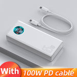 Baseus 65W USB PD 30000mAh Power Bank PD QC3.0 FCP SCP Fast Charging External Battery Charger 3 Inputs & 5 Outputs with 100W USB-C to USB-C Cable for iPhone 16 16 Pro 15 Mini for Samsung Galaxy Z Flip6 Xiaomi 15 pro for iPad Pro 2020 MacBook Air 2020