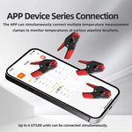 LinkMejor UT320i Wireless Temperature Clamp -50°C to 150°C Temperature Range APP LCD Screen 10,000 records Data Storage High Precision ±05°C Waterproof IP65 Rechargeable Battery HVAC Tools