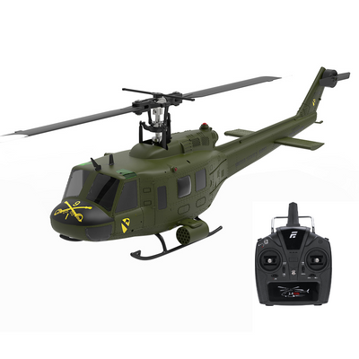 LinkMejor E190 1:34 UH-1 HUEY Scale 2.4G 6CH Altitude Hold Optical Flow Positioning Dual Brushless Motor RC Helicopter