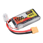 LinkMejor 7.4V 1500mAh 40C 2S LiPo Battery XT60 Plug for RC Drone