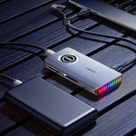 Llano R604 4-in-1 High-Speed Card Reader USB 3.2 Gen 2 10Gbps Aluminum Alloy CFe A/B SD TF Slot Heat Dissipation RGB Indicator Plug and Play for Photographer