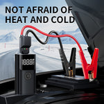 Portable Car Jump Starter Air Compressor Power Bank 12V Battery Booster Supports 8.0L Gas 6.5L Diesel LED Flashlight Tire Inflator USB Charging