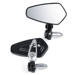 2Pcs 7/8 Inch 22mm Motorcycle Handle Bar End Rearview Side Mirrors Aluminum Universal