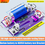 LinkMejor 20A 4-Wire Battery Test Stand 18650 Capacity Tester High Current 30A PCB Metal Plastic Accurate Measurement Lithium Dry Button Cells