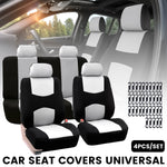 4pcs Car Seat Covers Full Set Fits Most Cars Trucks SUVs Grey
