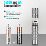 Lumintop Silver Fox 2.0 760LM EDC LED Keychain Flashlight with 14500 USB-C Charging Battery, Powerful Magnetic Tail Mini Torch Outdoor Camping Pocket Light