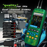 LinkMejor Dual Channel 50MHz*2 Vol O7 Handheld Oscilloscope 4-IN-1 Digital Multimeter+Function Signal Generator 6000A Current Tester
