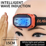 Powerful LED Sensor Headlamp USB Rechageable Headlight LED Head Light Camping Search Light with Built-in Battery Fishing Lantern
