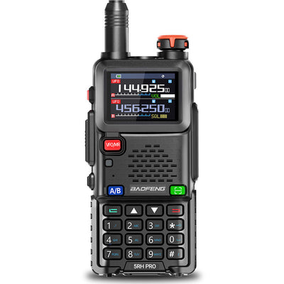 Baofeng UV-5RH PRO GPS Walkie Talkie Multi Band Wireless Copy Frequency NOAA Long Range Two Way Ham Radio Rechargeable Portable Handheld Communication Device