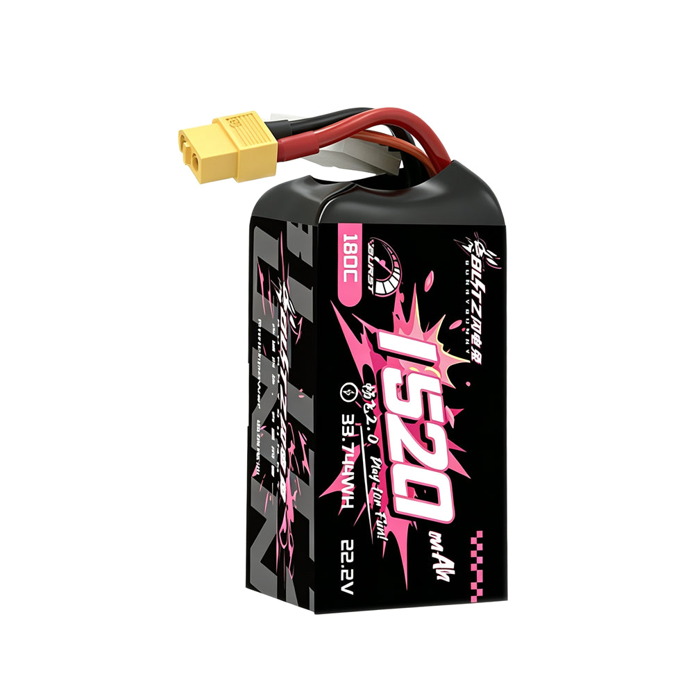 LinkMejor Lite 2.0 22.2V 1520mAh 180C 6S LiPo Battery XT60 Plug for RC Drone