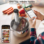 BlitzHome® SV2209 1100W Sous Vide Cooker APP Control Thermal Immersion Circulator Machine with Digital LED Display Time and Temperature Control Color White