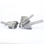 4PCS 45 Degree Chamfer Router Bit Set 1/4" Shank Carbide Tipped 1/4" 1/2" 3/4" 7/8" Bevel Length for Edge Forming Woodworking Tool