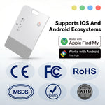 LinkMejor BLE 5.4 Smart Card Tracker Dual System Anti-Lost Locator Long Battery Wireless Charging Bluetooth Find My Locator Suitable for Apple Search App