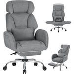HOFFREE Criss Cross Office Chair with Footrest and  Adjustable Armrests & Headrest 90°-135° Back Adjustable Wide Seat Comfy Desk Ergonomic Office Chair