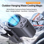 T511 Outdoor Hanging Waist Fan USB Rechargeable Clip On Mini Fan 199 Speed LED Display Quiet Portable Fan For Camping Hiking Driving