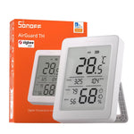 LinkMejor SNZB-02DR2 AirGuard TH 3.6'' LCD Zigbe Temperature Humidity Sensor App Monitoring Work with Apple Home Via Matter Bridge