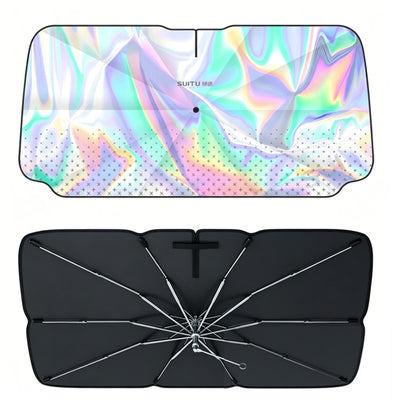 LinkMejor ST-5034 Car Windshield Sunshade Umbrella Large 136x75cm Foldable Sun Reflector UV Blocker Heat Shield for Most Cars SUVs Trucks