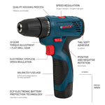 LinkMejor 120-LI for BOSCH Cordless Electric Drill 12V Lithium-Ion 2-Speed Adjustable High Torque Lightweight Power Tool for Wood and Metal Drilling No Battery No Charger