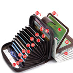 LinkMejor Genuine Leather Mens Zipper Wallet RFID Blocking Short Wallet Vintage Multi-card Holder Secure Coin Purse Compact Design Money Clip Stylish
