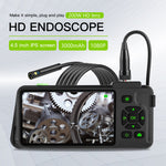 LinkMejor 7.9mm Dual Lens 4.5-inch IPS Color Screen Industrial Borescope Waterproof Inspection Camera 3.5/5/10M Rigid Cable