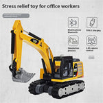 LinkMejor HG4-301 RTR 1/64 2.4G Mini RC Excavator Alloy Bucket 270 °Rotation Support App Remote Controlled LED Light Sound Engineering Vehicles Two Speed Desktop Toys Model Collection Gift For Boys