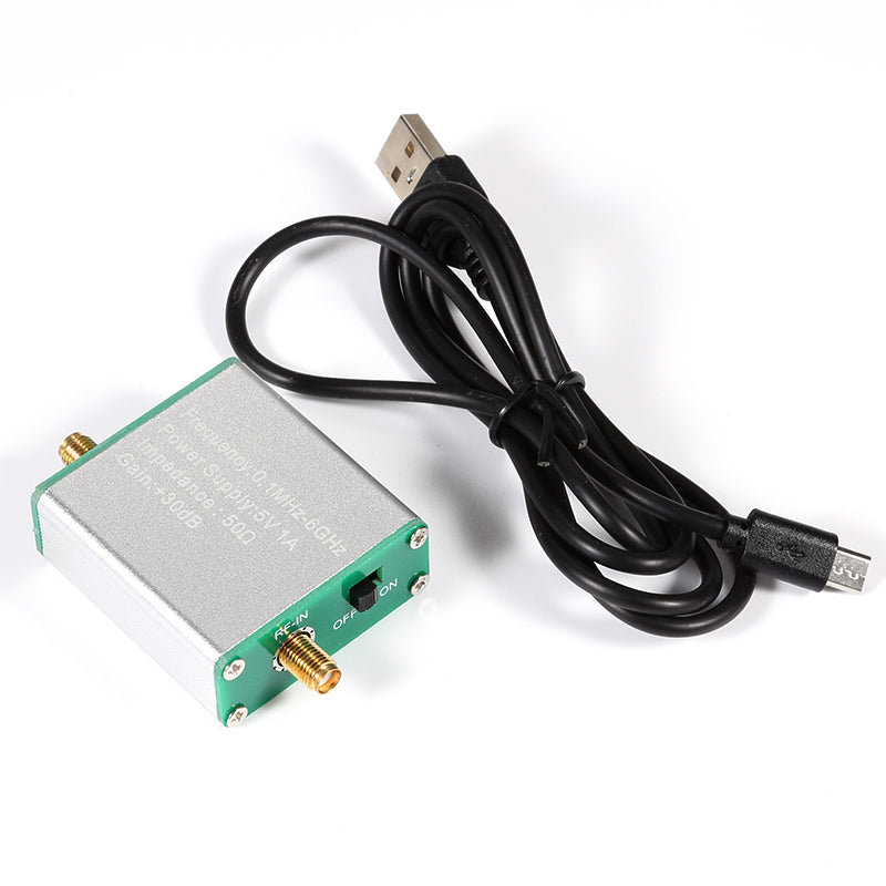 0.01-6GHz Low Noise Amplifier 35dB Gain RF Signal Amplifier SMA Female Type-C Charging Optional Battery For Wireless Communication Radar Transceivers